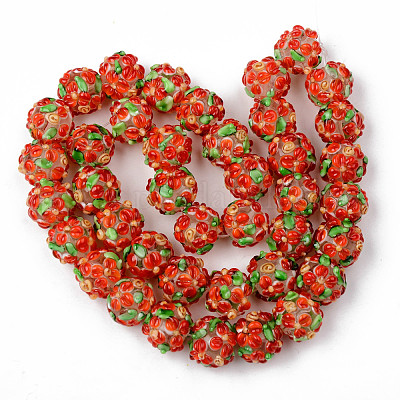 Бусы лэмпворк ручной работы LAMP-N021-015A-02-1