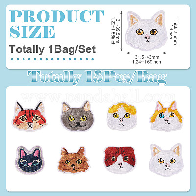 1 упаковка полиэстеровой ткани для вышивки с термоприклеиваемыми/пришивными заплатками&nbsp;DIY-TA0013-53-1