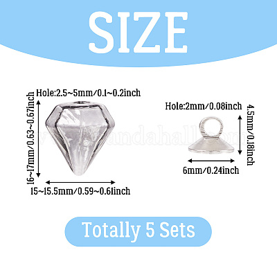 5 шт. бутылок из выдувного стекла ручной работы GLAA-TA0012-33B-1