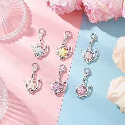 Акриловые подвесные украшения с имитацией жемчуга HJEW-JM04007-01-1