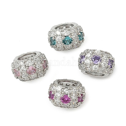 Латунные микро проложить Цирконий Европейский бисером KK-I276-28P-1