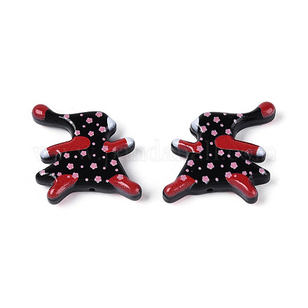 Печатные непрозрачные бусины из смолы&nbsp;RESI-N043-21-1