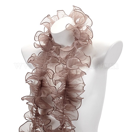 5 ярд плиссированной органзы с кружевной лентой&nbsp;OCOR-PH0004-67A-1