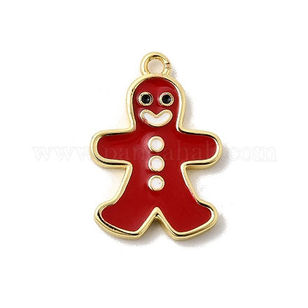 Рождественские латунные эмалевые подвески KK-L258-05G-B02-1