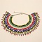Ethnic Style Glass Seed Beaded Tassel Collar Choker Necklaces for Women, Colorful, 15.55 inch(39.5cm)