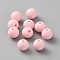 Silicone Beads, Round, Pink, 9~9.5mm, Hole: 2mm