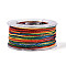 27M Segment Dyed Round Polyester Twisted Cords, with PET Plastic, for Jewelry Making, Colorful, 1mm, about 29.53 Yards(27m)/Roll