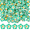 100Pcs Handmade Polymer Clay 3D Flower Plumeria Beads, Medium Spring Green, 15x8mm, Hole: 2mm