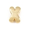 Brass Beads, Long-Lasting Plated, Rack Plating, Lead Free & Cadmium Free, Real 18K Gold Plated, Letter X, 14x9x4.5mm, Hole: 11x3mm