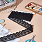 3 Yards Polyester Flower Lace Trim, for Garment Accessories, with 1Pc Cardboard Display Card, Black, 2~2-3/8 inch(50~60mm)