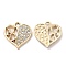UV Plating Alloy Pendants, with Crystal Rhinestone, Heart Charms, Golden, 18.5x18x2.5mm, Hole: 2mm