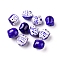 Handmade Porcelain Beads, Famille Rose Porcelain, Owl, Marine Blue, 17x15x13mm, Hole: 3mm