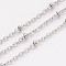 Tarnish Resistant 304 Stainless Steel Cable Chains, Soldered, Satellite Chains, with Spool, with Rondelle Beads, Stainless Steel Color, 1.5mm, about 65.61 Feet(20m)/roll