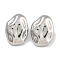 304 Stainless Steel Oval Stud Earrings for Women, Stainless Steel Color, 31.5x22.5mm