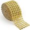 Plastic Sparkling Flower Shape Mesh Wrap Roll, Rhinestone Mesh Ribbon, for Wedding, Birthday, Baby Shower, Arts & Crafts, Gold, 98x2mm