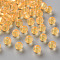 Transparent Acrylic Beads, Round, Gold, 6x5mm, Hole: 1.8mm, about 440pcs/50g