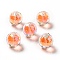 Two Tone UV Plating Rainbow Iridescent Acrylic Beads, Bead in Bead, Round, Orange, 16x16mm, Hole: 3~3.1mm