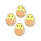 Transparent Acrylic Beads, with Enamel, Egg, Sandy Brown, 26x22x9mm, Hole: 3mm