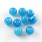 Round Imitation Gemstone Acrylic Beads, Deep Sky Blue, 6mm, Hole: 1.5mm, about 4100pcs/500g