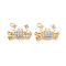 Alloy Rhinestone Pendants, Crab Charms, Light Gold, 16x22x3mm, Hole: 1.8mm