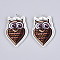 Printed Acrylic Pendants, Owl, Owl, 40x28.5x1.5mm, Hole: 5mm