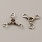 Brass Fishing Three-Way Swivels Catfish Swivels, for Trolling Catfish Rig Walleye Game, Fish Accessories, Platinum, 24x15x3mm, Hole: 4mm