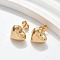 304 Stainless Steel Stud Earrings for Women, Heart, Golden, 12x13mm