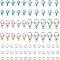 40Pcs 4 Styles Ion Plating(IP) Rainbow Color 304 Stainless Steel Lobster Claw Clasps, with Open Jump Rings, Clasps: 9~15x6~10x3~4mm, Hole: 1~1.5mm, 10pcs/style; Jump Rings: about 6x0.8mm(20 Gauge), inner Diameter: 4.4mm, 40pcs