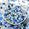 Glass Beads, Faceted, Rondelle, Light Blue, 6x5mm, Hole: 1mm, about 32pcs/7g