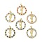 Rack Plating Brass Micro Pave Clear Cubic Zirconia Pendants, with Enamel, Cadmium Free & Lead Free, Real 18K Gold Plated, Ring with Saint & Evil Eye, Mixed Color, 32.5x30x3.5mm, Hole: 3.5x5mm