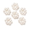 ABS Acrylic Beads, Flower, White, 8x8x3.5mm, Hole: 2.5mm