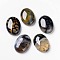 Natural Dragon Veins Cabochons, Flat Back, Oval, Dyed, 25x18x7mm