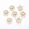 Alloy Fancy Bead Caps, Flower, 5-Petal, Light Gold, 20x7mm, Hole: 3.5mm