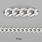 Oxidation Aluminum Curb Chains, Faceted, Unwelded, with Spool, Silver, 17x13x3mm, 10m/roll