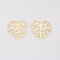Brass Pendants, Tropical Leaf Charms, Etched Metal Embellishments, Long-Lasting Plated, Monstera Leaf, Light Gold, 26x26x0.3mm, Hole: 1.2mm