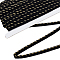 2 Skeins Polyester Twist Ribbons, Fringe Timming, Garment Accessories Curtain Decor, Black, 3/8 inch(10mm)