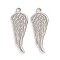 Tarnish Resistant 304 Stainless Steel Pendants, Wing, Stainless Steel Color, 26x10x1.5mm, Hole: 1.6mm