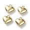 Brass Charms, Heart, Real 24K Gold Plated, 13x11.5x3.5mm, Hole: 1.2mm