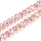 Electroplate Glass Beads Strands, Rondelle, Faceted, AB Plated, Pink, 7~8x4.5~5mm, Hole: 1.2~1.4mm, about 79~81pcs/strand, 15.35~15.94''(39~40.5cm)