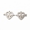 Non-Tarnish 304 Stainless Steel Pendants, Heart with Arrow and Heartbeat, Stainless Steel Color, 15x20x1.4mm, Hole: 1.4mm