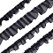 4Pcs 4 Styles Double & Single Layer Chinlon Lace Trim Fabric, Pleated Trimming, with ABS Plastic Beads, for DIY Decorative Clothing Sewing, Black, 25~35mm, 1.5~6.3mm, about 2 yards/pc, 1pc/style