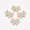 Alloy Links connectors, with Rhinestone, Butterfly, Crystal, Golden, 13x19x2mm, Hole: 1.5mm