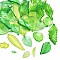 Transparent Acrylic Pendants, Leaf, Mixed Color, 10~54.5x5~28.5x3~7mm, Hole: 1.2~1.6mm, 50pcs/bag