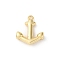 Brass Pendants, Cadmium Free & Nickel Free & Lead Free, Boat Anchor, Real 18K Gold Plated, 15.5x13x2.5mm, Hole: 1.4mm