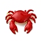 Alloy Enamel Pendants, Golden, Crab, 49.5x61x7mm, Hole: 4mm