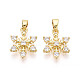 Латунные микропаве прозрачные кубические циркониевые подвески&nbsp;KK-N259-16G-1