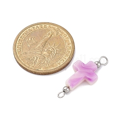 35 шт. 7-х цветные двухцветные акриловые подвески-соединители&nbsp;PALLOY-JF03528-02