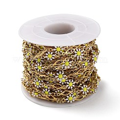 Ионное покрытие (IP) золотистые 304 цветочные и ромбовидные цепочки из нержавеющей стали&nbsp;CHS-D036-01G-02