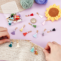 28 шт. 14-х цветные подвески-кисточки из поликоттона&nbsp;HJEW-PH02109