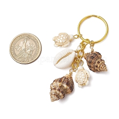 Натуральная ракушка в морском стиле с брелками из синтетической бирюзы&nbsp;KEYC-JKC01231-04